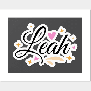 Leah name cute design Posters and Art